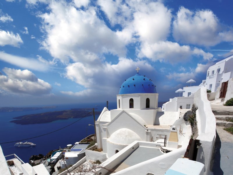 Blick über Santorin aufs Meer Samot-shutterstock.com/2013